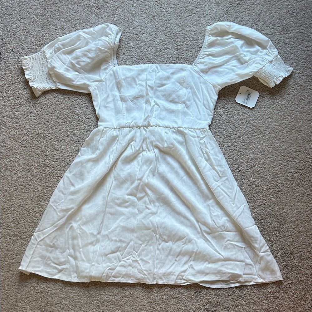 Brand New Altar'd State Cream Puff Sleeve Dress